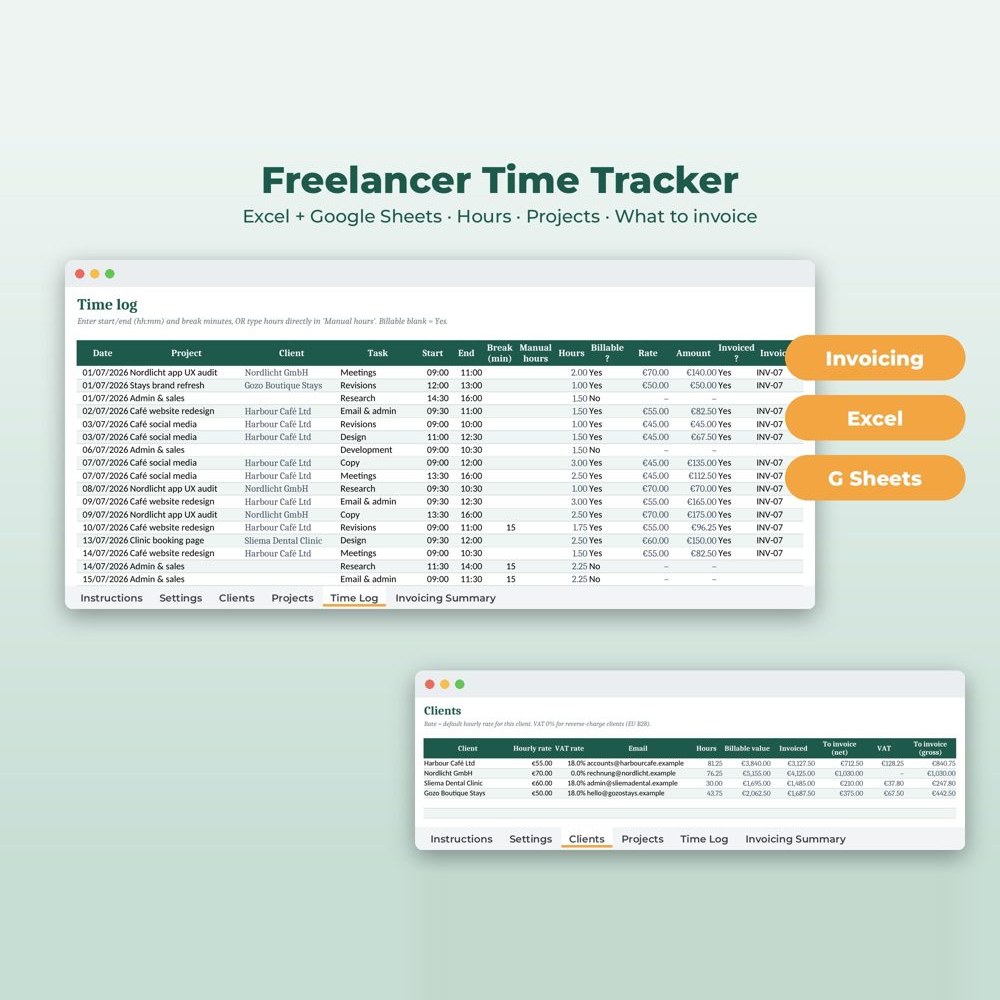 Freelancer Time Tracker product preview