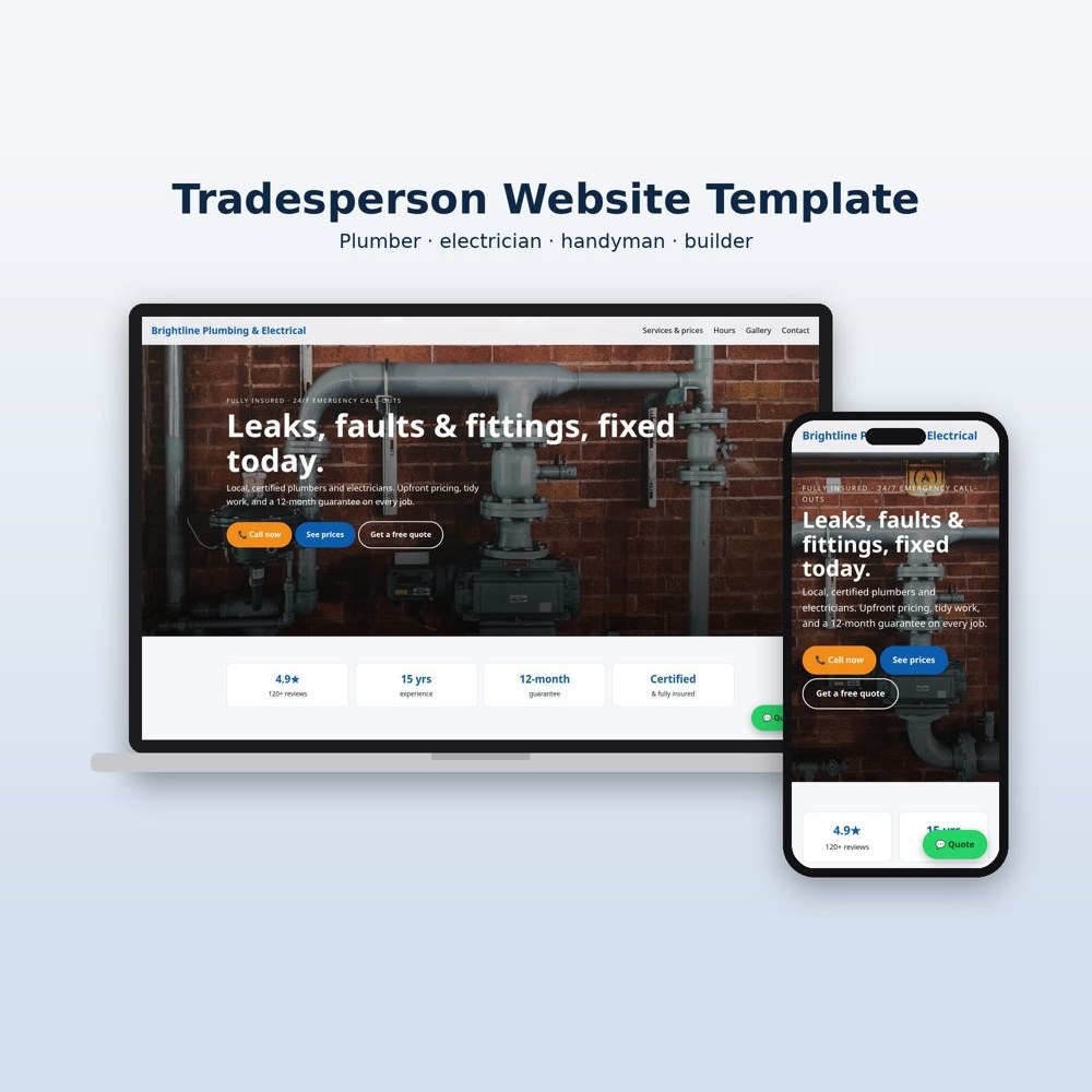 Tradesperson Website Template product preview