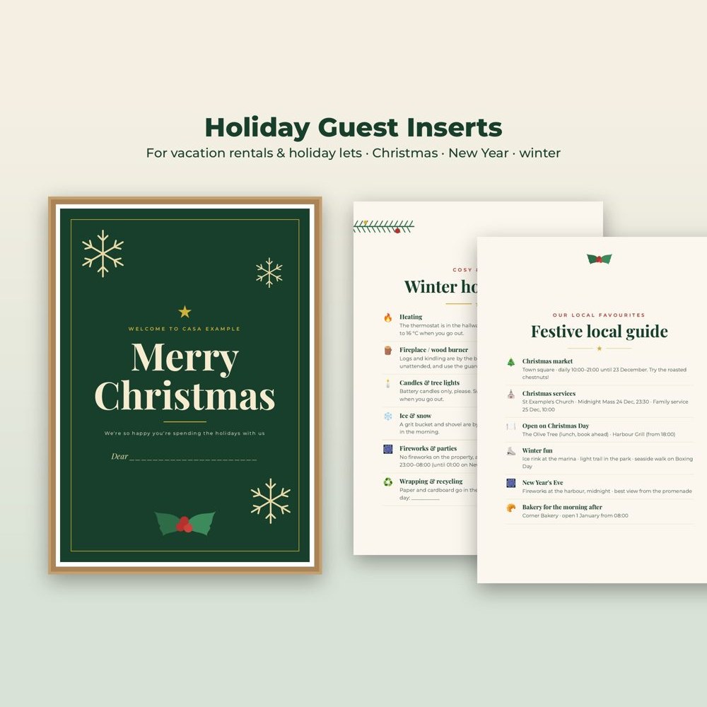 Christmas Vacation Rental Welcome Inserts product preview